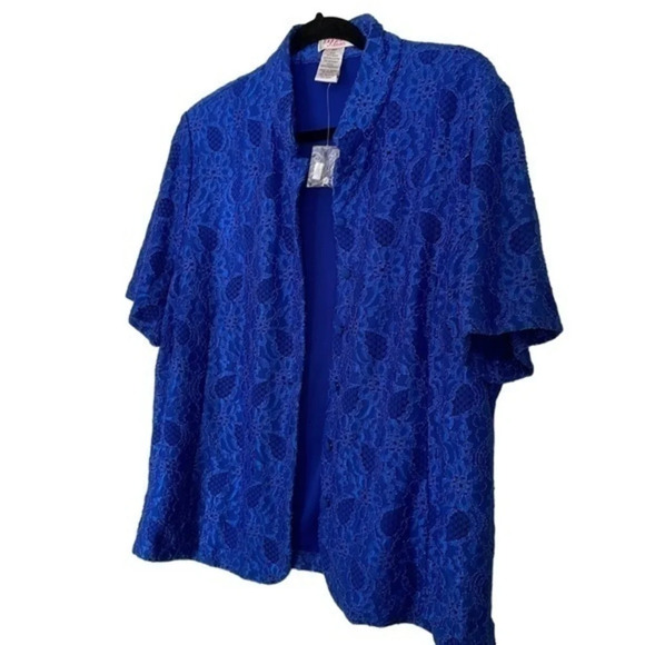 Plus Size Together Classics Cobalt Blue‎ Lace Top Size 16 P - Picture 4 of 7